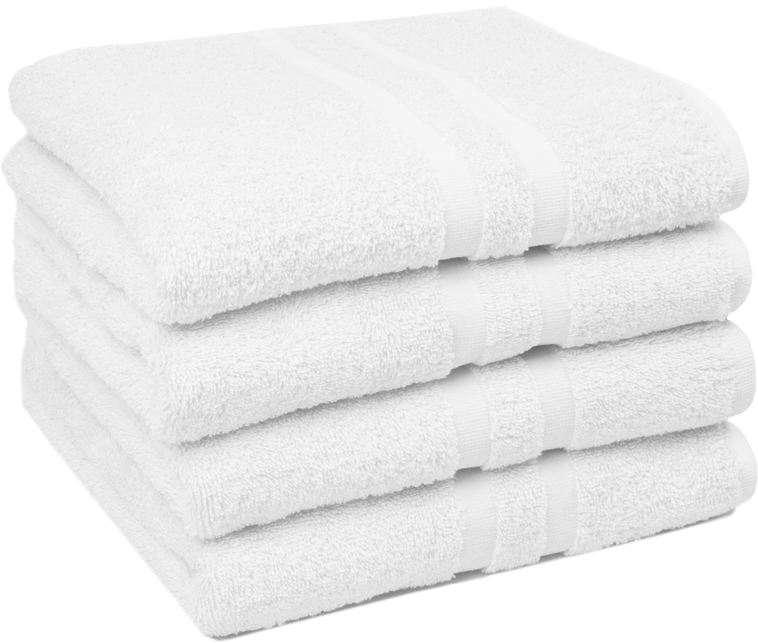 Handtücher 4er-Set, 100% Baumwolle, weiß