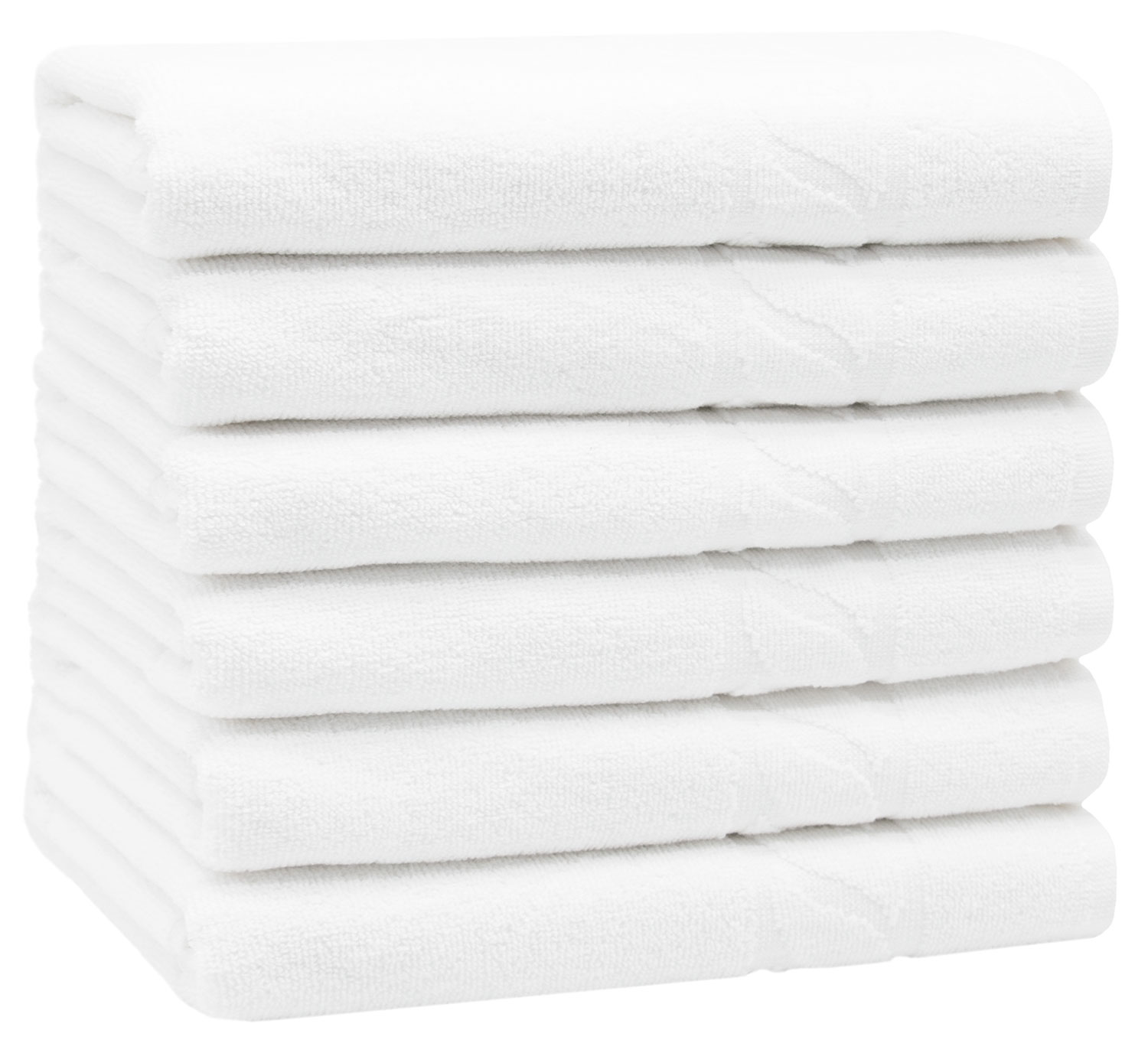 Handtücher 6er-Set, 100% Baumwolle, weiß