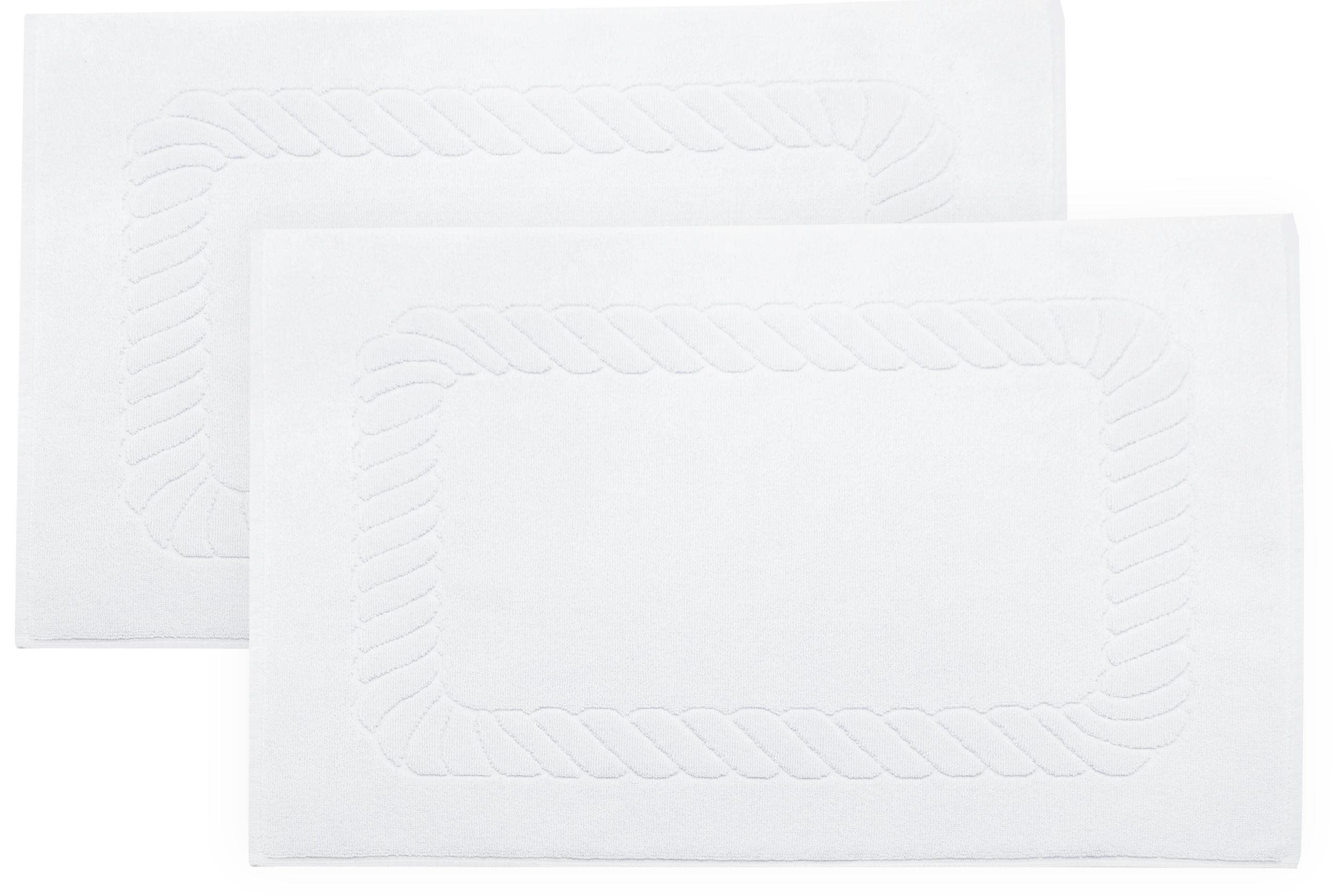 Badvorleger 2er-Set, 100% Baumwolle, 50x70 cm, weiß