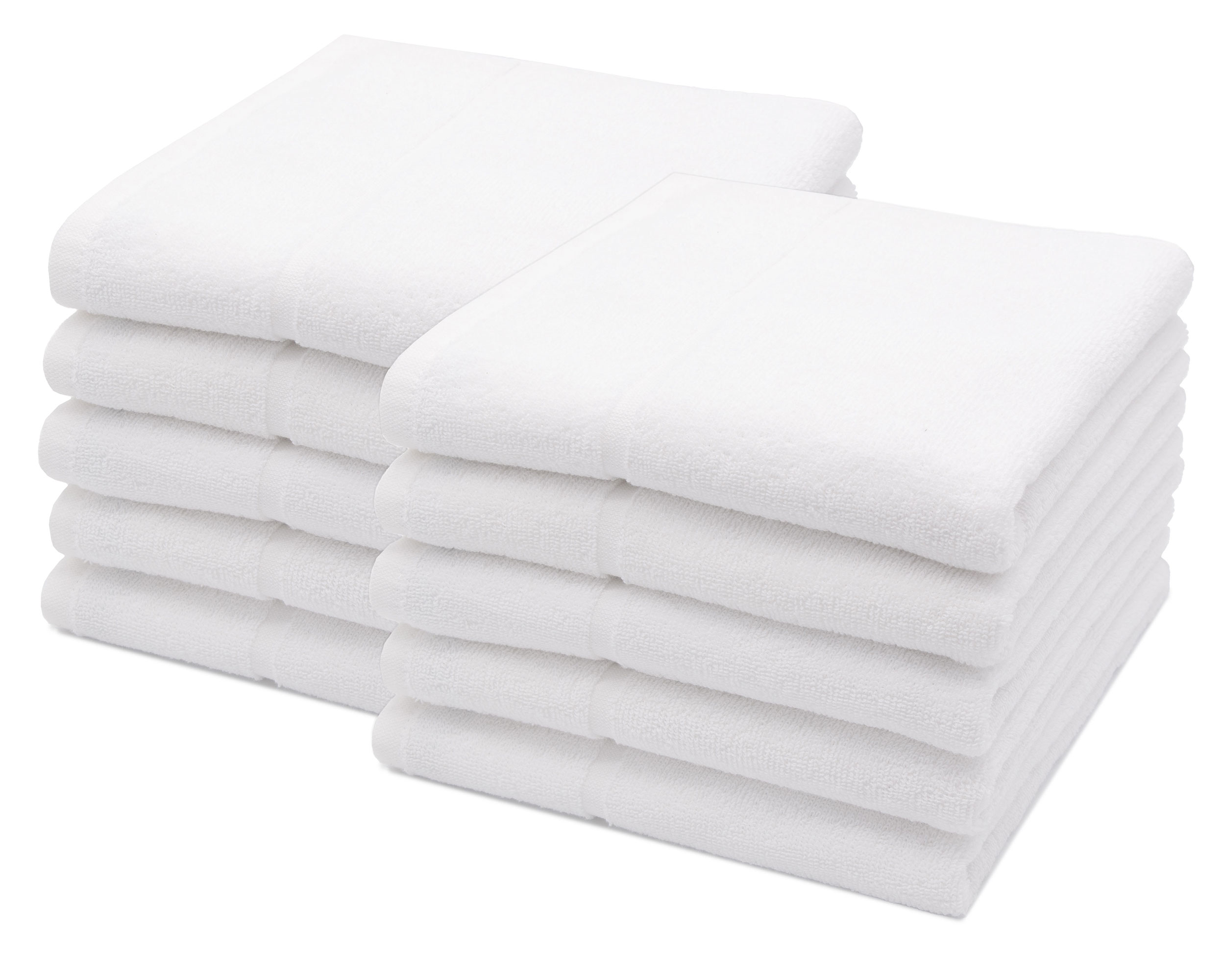 5er Set Handtücher, 50x100 cm, 100% Baumwolle, weiß