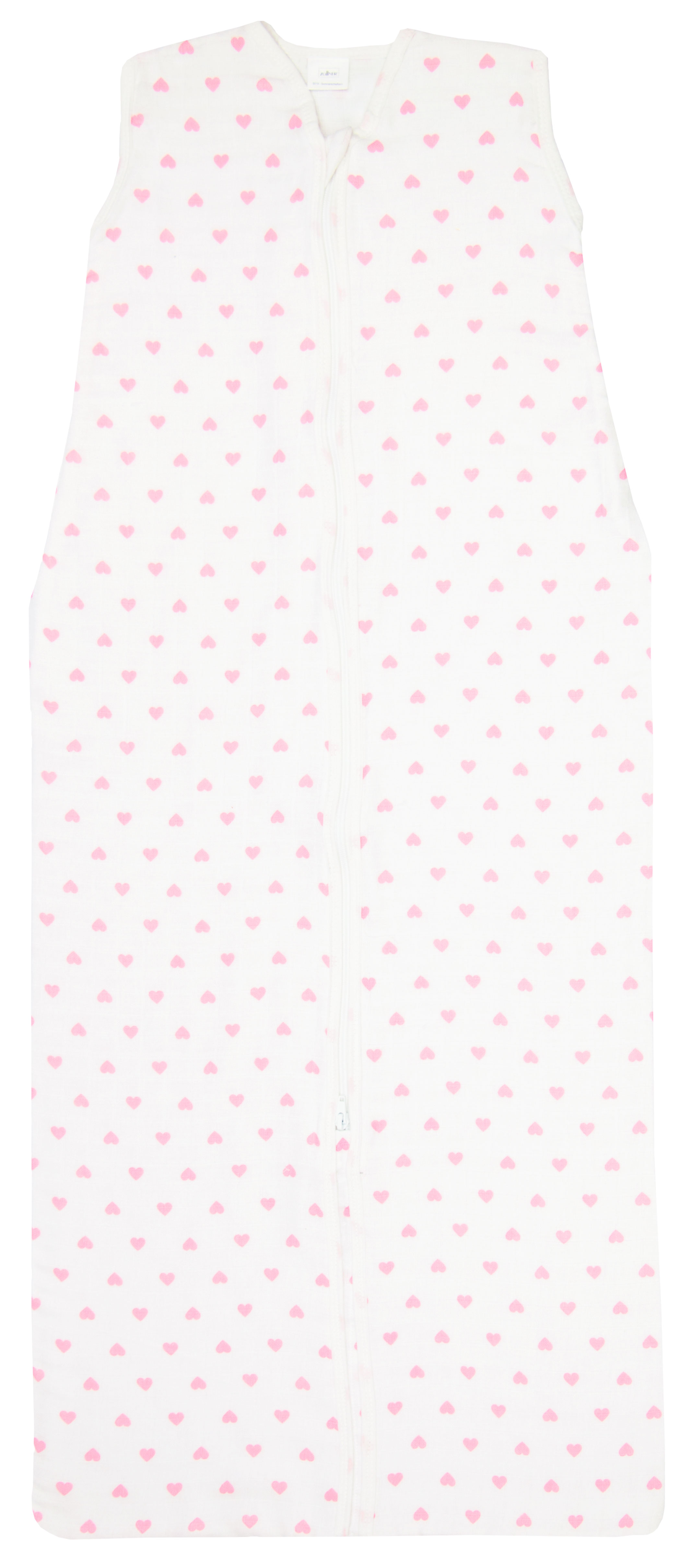 Baby-Sommerschlafsack 110, 100% Baumwolle, weiß-rosa
